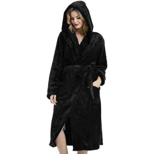 Ladies Fleece Bathrobe with Hood – Vivianne 9