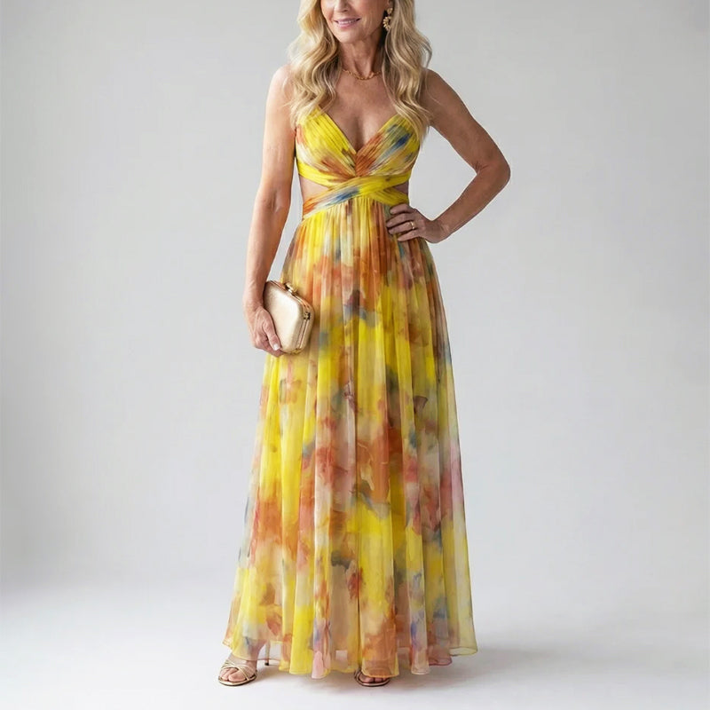 Layla | Soft Mesh Watercolor Maxi Dress 1