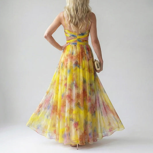 Layla | Soft Mesh Watercolor Maxi Dress 5