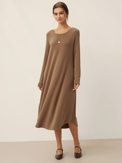 Lenzing Tencel Modal® A-Line Curved Hem Stretch Maxi Dress KAYLA 1