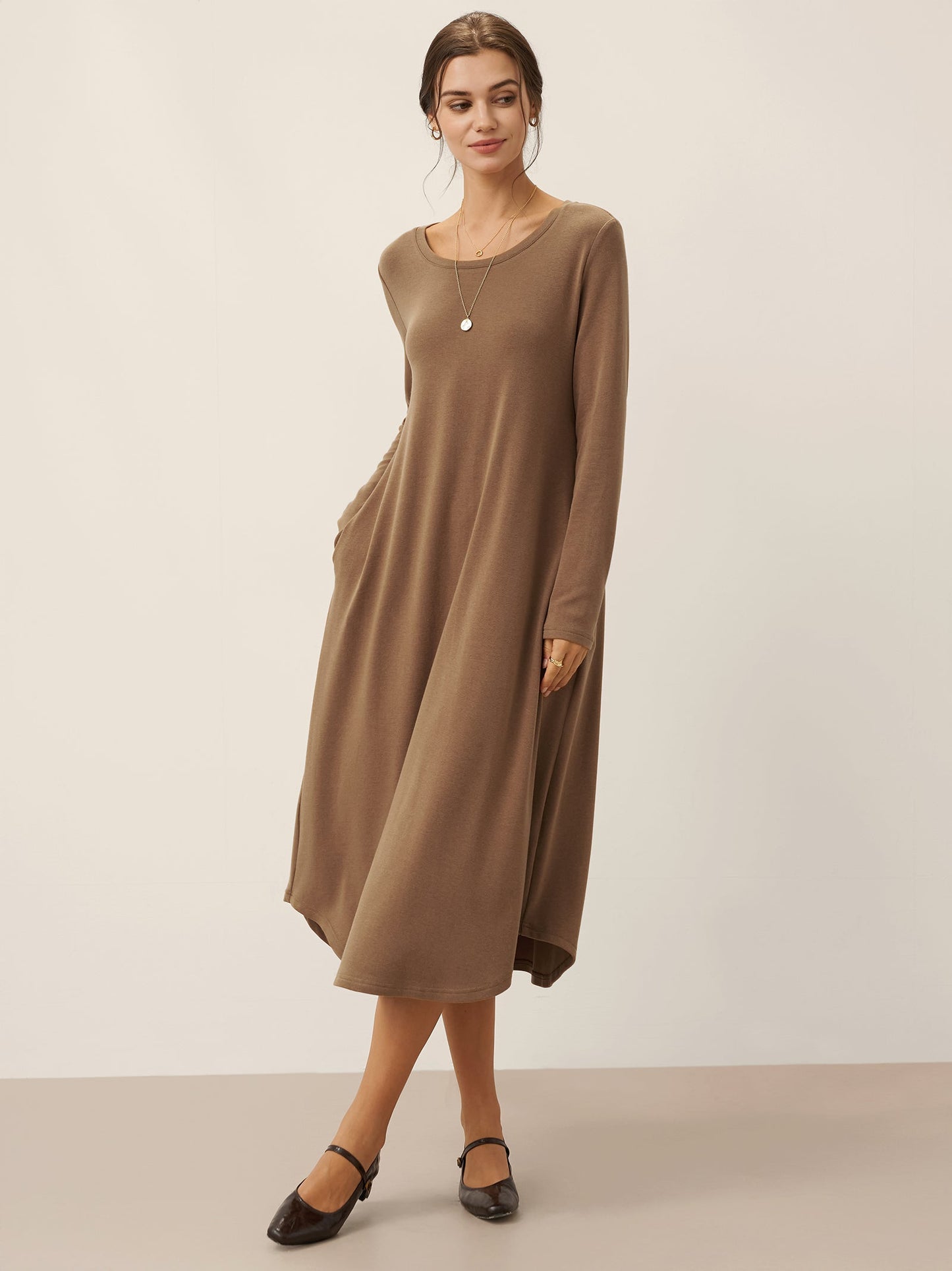 Lenzing Tencel Modal® A-Line Curved Hem Stretch Maxi Dress KAYLA 4