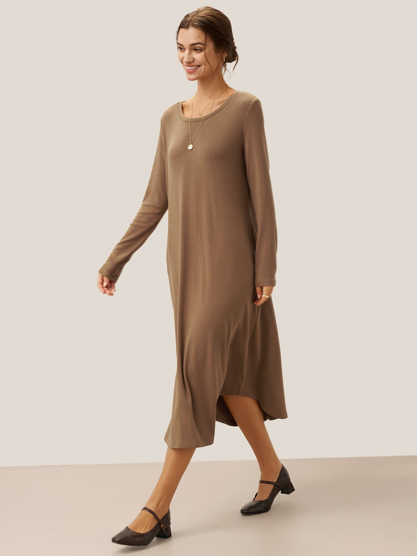 Lenzing Tencel Modal® A-Line Curved Hem Stretch Maxi Dress KAYLA 6