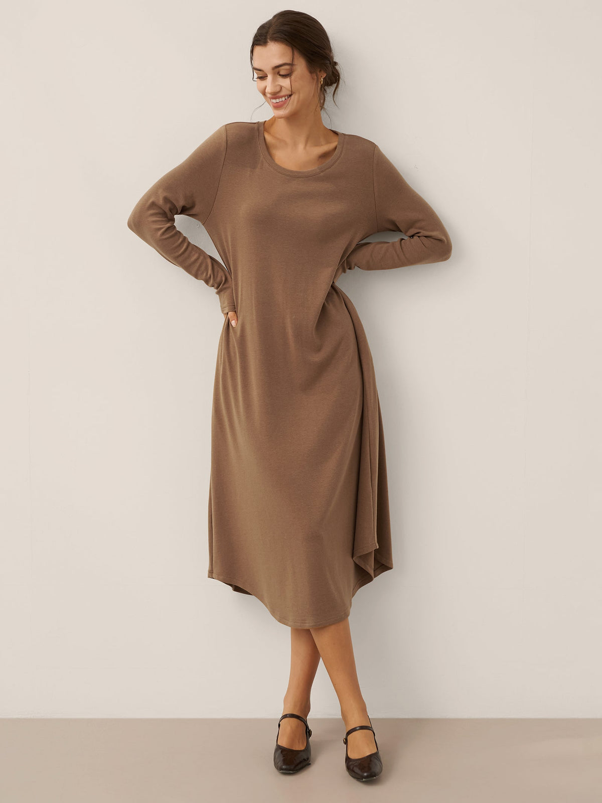 Lenzing Tencel Modal® A-Line Curved Hem Stretch Maxi Dress KAYLA 7