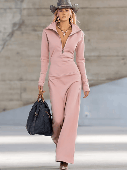 Leona | Hooded Zip Front Maxi Dress 1