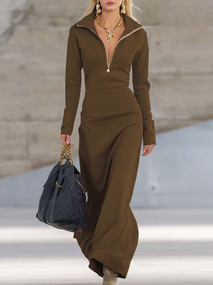 Leona | Hooded Zip Front Maxi Dress 12