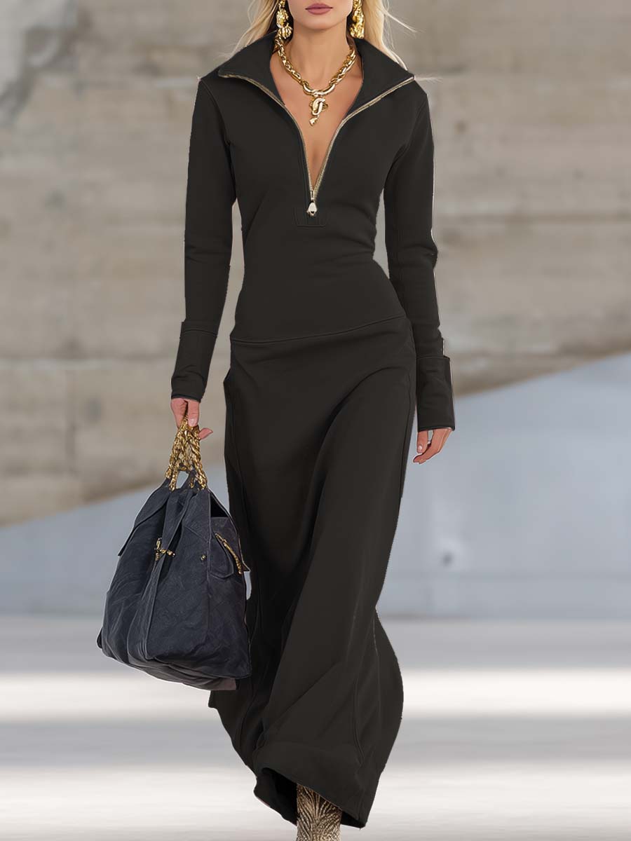 Leona | Hooded Zip Front Maxi Dress 9