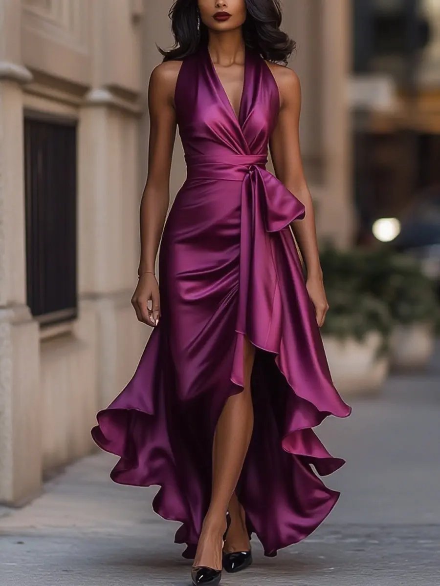 Leslie | Women's Halter Neck Maxi Dress 9