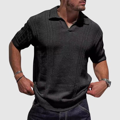 Lewis | Textured Knit Polo Shirt 0