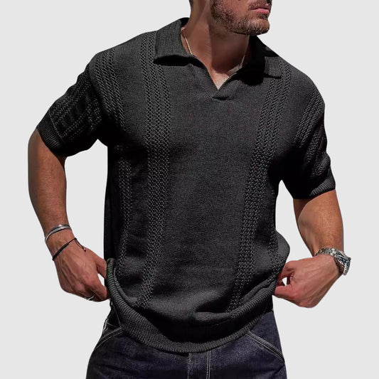 Lewis | Textured Knit Polo Shirt 0