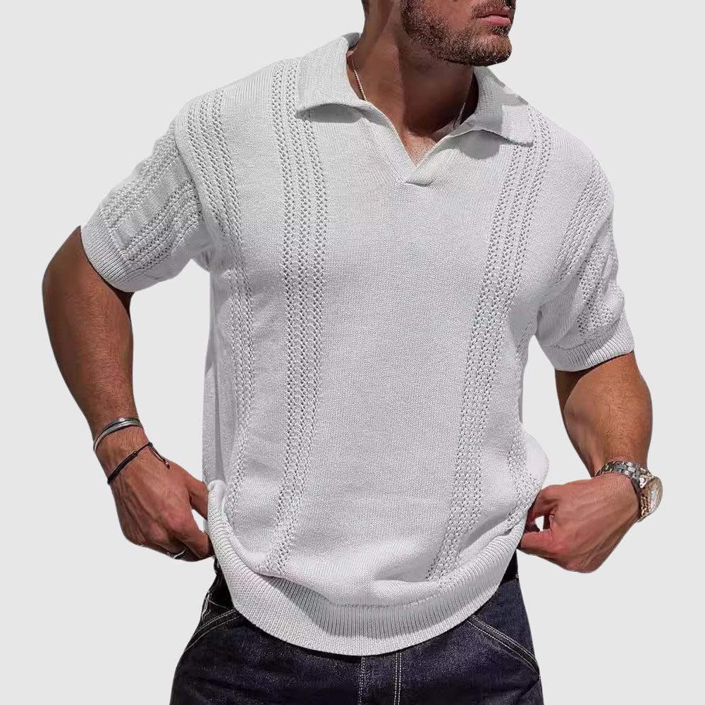Lewis | Textured Knit Polo Shirt 1