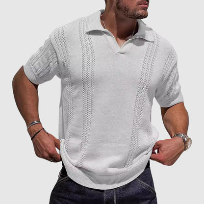 Lewis | Textured Knit Polo Shirt 1