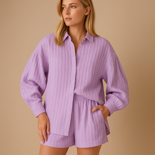 Light summer blouse and shorts set for women | Amelia 4