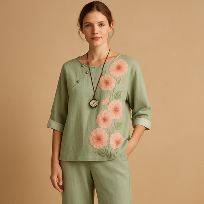 Light two-piece spring and summer set for women | Isla 0