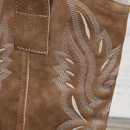Lila Cowgirl Boots | Wide Calf, Mid-Calf Western Footwear for Women, Embroidered Detail 6