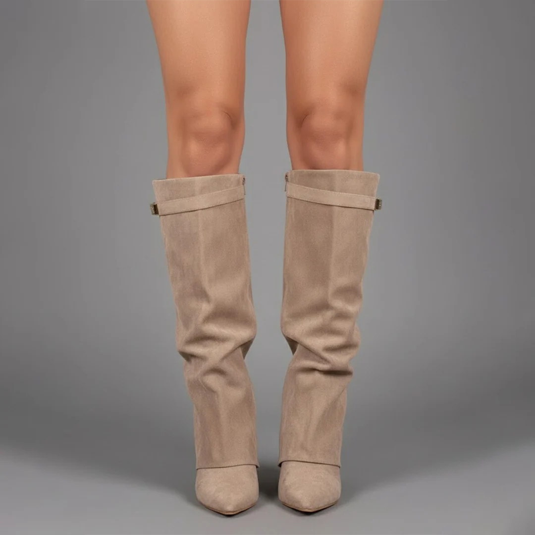 Lila Thigh High Boots | Women's Black Leather with Buckle Detail 3