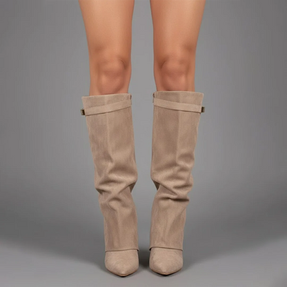 Lila Thigh High Boots | Women's Black Leather with Buckle Detail 3