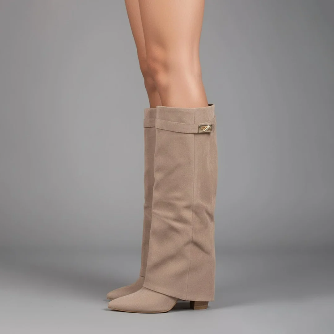 Lila Thigh High Boots | Women's Black Leather with Buckle Detail 4
