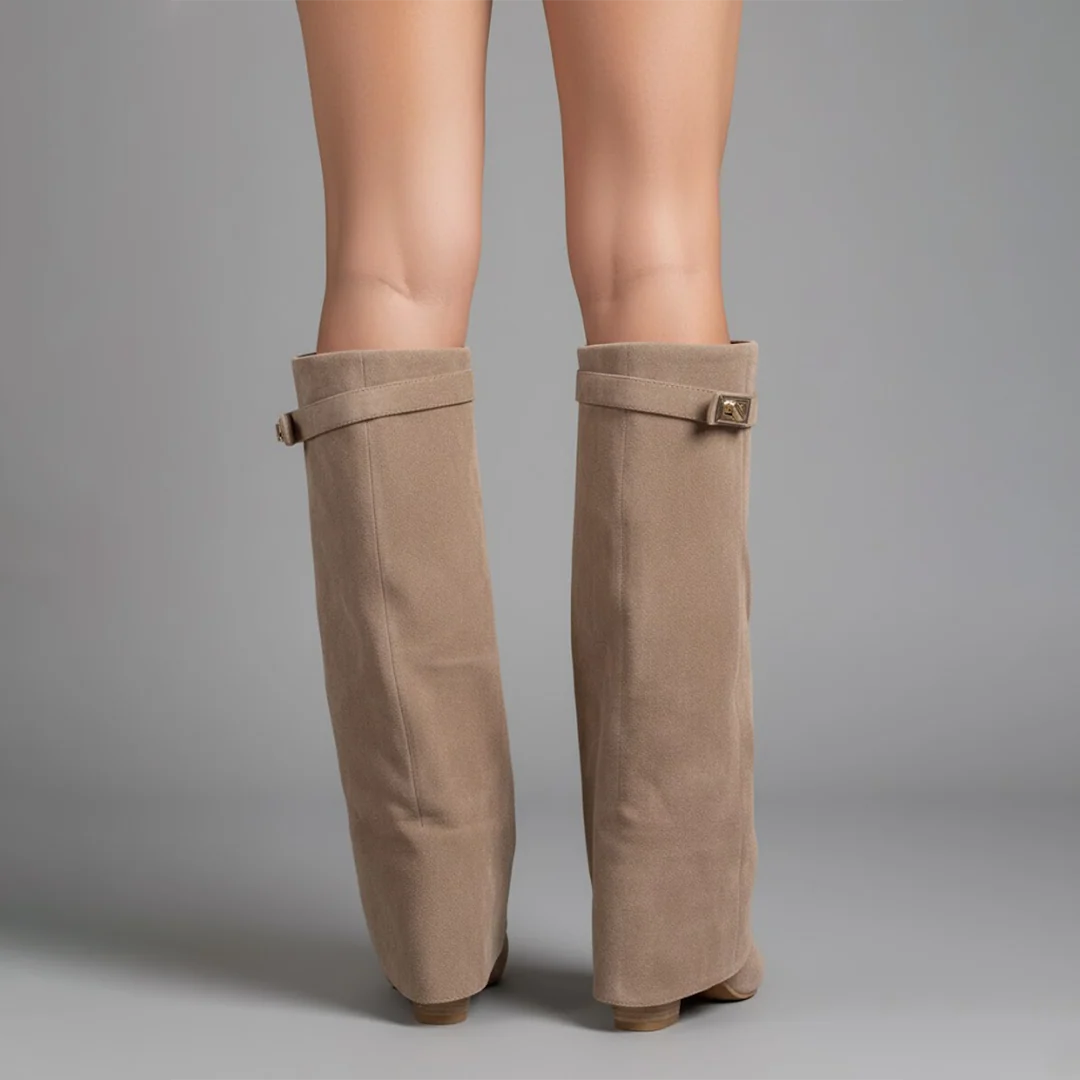 Lila Thigh High Boots | Women's Black Leather with Buckle Detail 5