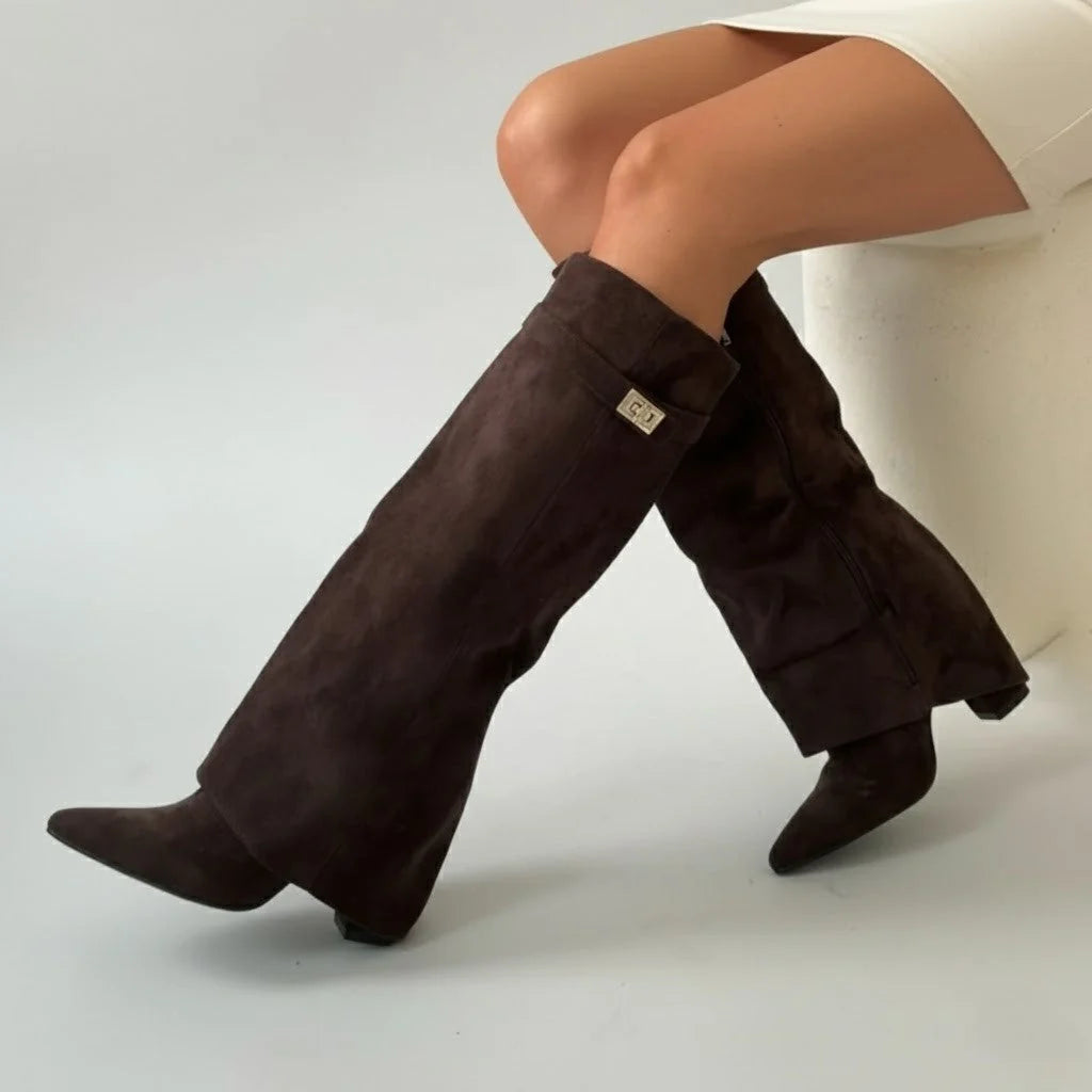 Lila Thigh High Boots | Women's Black Leather with Buckle Detail 7