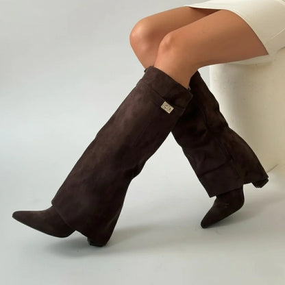 Lila Thigh High Boots | Women's Black Leather with Buckle Detail 7