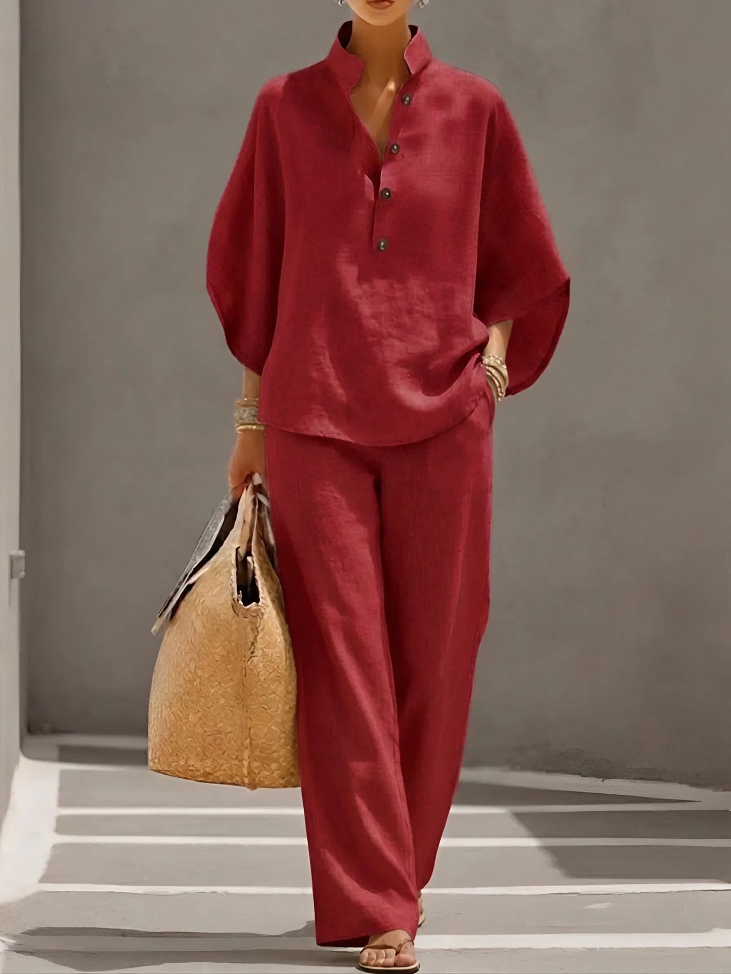 Lilia | Button Up Blouse Relaxed Set 5