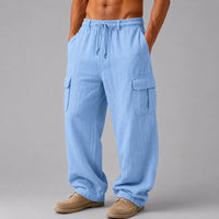 Linen Cargo Pants for Women with Adjustable Waistband | Lightweight & Breathable for Warm Weather Comfort 0
