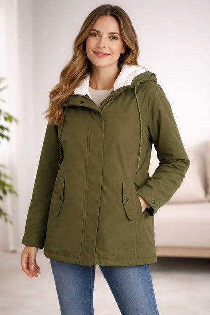 Liora Black Puffer Jacket | Hooded, Padded Insulation for Women 2
