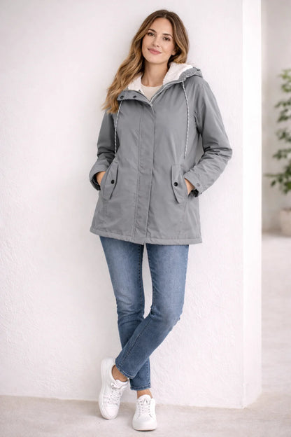 Liora Black Puffer Jacket | Hooded, Padded Insulation for Women 5
