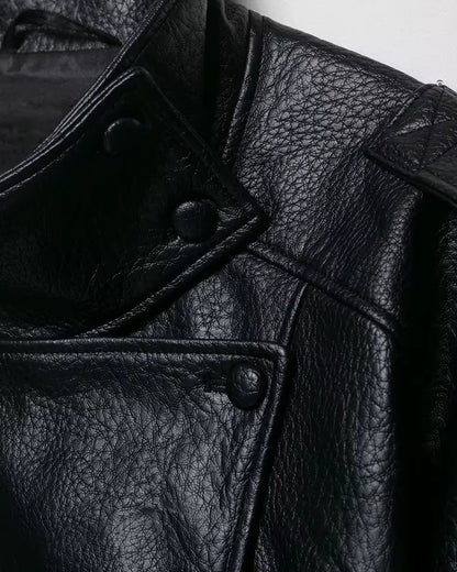 Liora Women's Jacket | Faux Leather, Long Sleeve Chic Outerwear 5