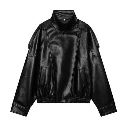 Liora Women's Jacket | Faux Leather, Long Sleeve Chic Outerwear 7