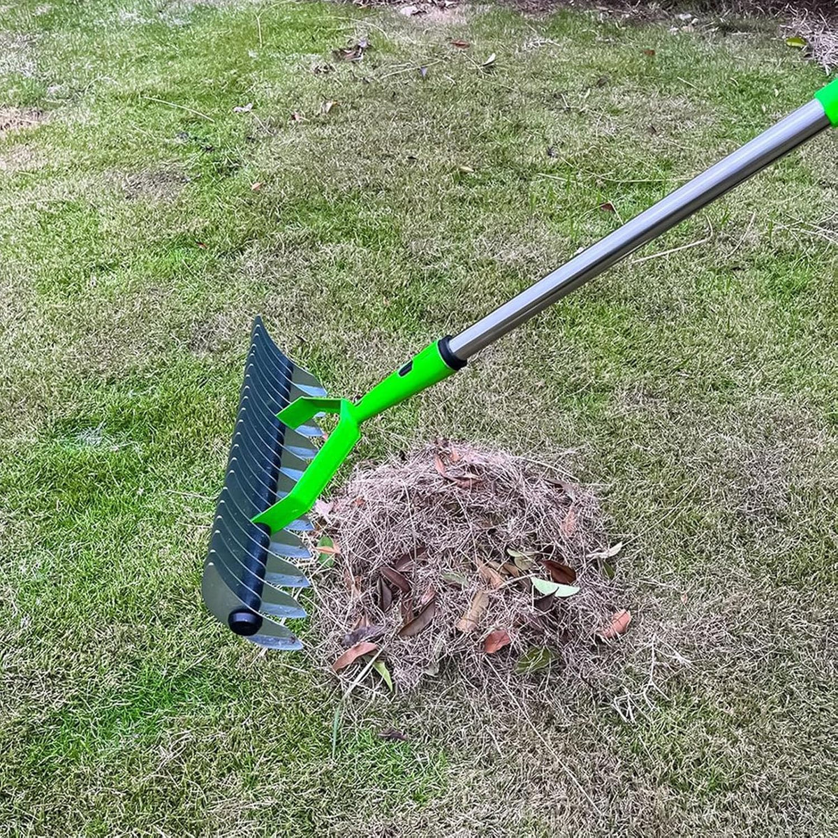 Long Reach Thatch Rake for Dethatching Dead Grass 0
