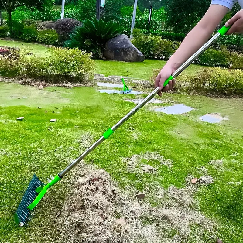 Long Reach Thatch Rake for Dethatching Dead Grass 1