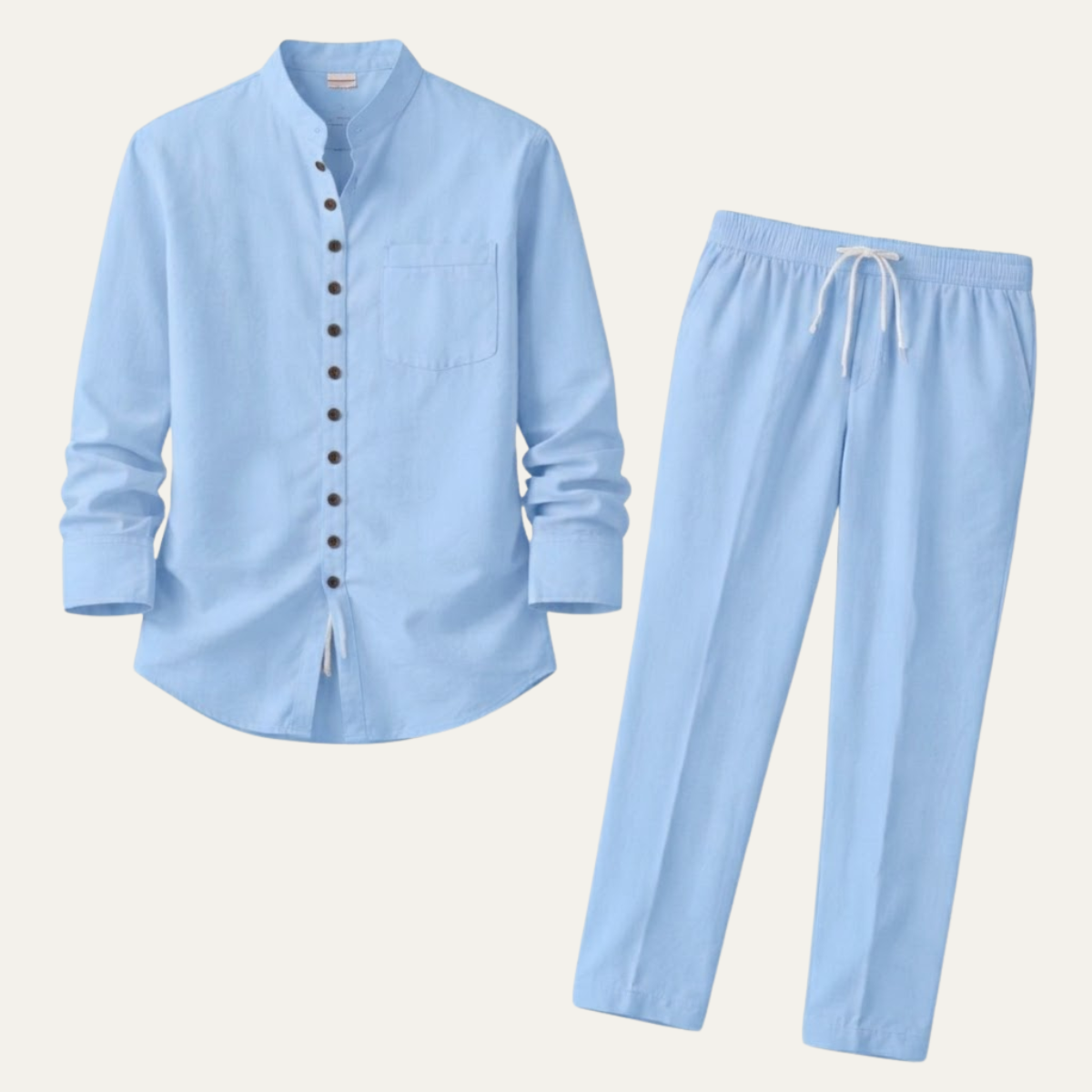 Long Sleeve Linen Shirt and Trousers Set – Elevated Summer Co-Ord 2