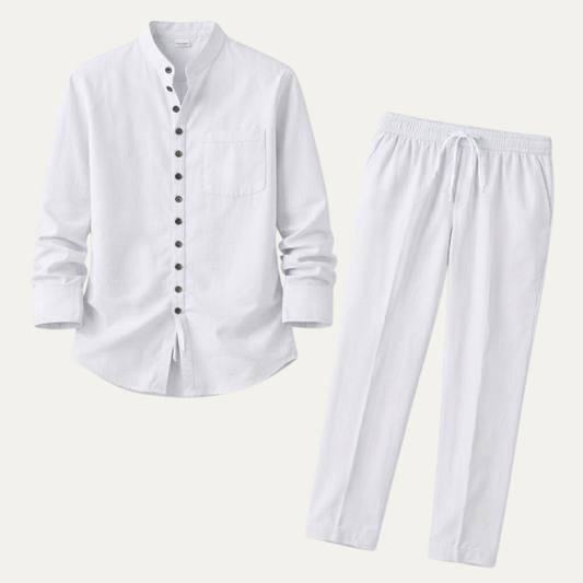 Long Sleeve Linen Shirt and Trousers Set – Elevated Summer Co-Ord 6