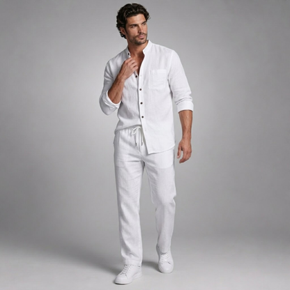 Long Sleeve Linen Shirt and Trousers Set – Elevated Summer Co-Ord 7