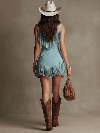 Lorena | Sleeveless Fringe Mini Dress 3