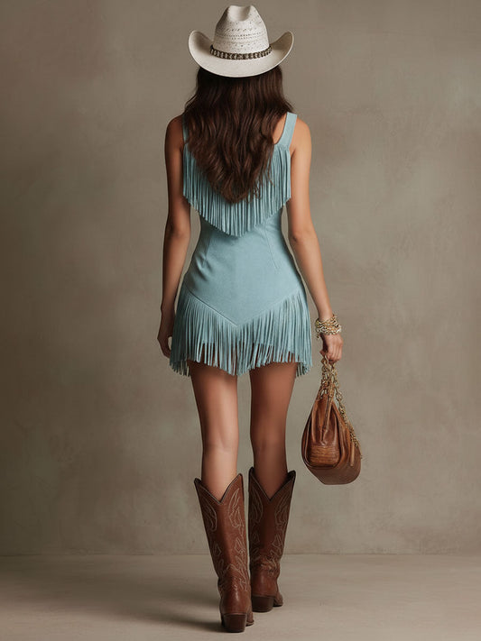 Lorena | Sleeveless Fringe Mini Dress 3