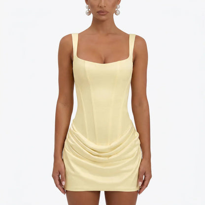 Lumi | Draped Satin Mini Dress 0