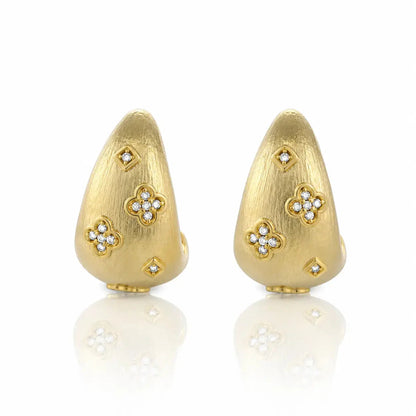Lumière Clover Dome Stud Earrings - 14K Gold Plated 3