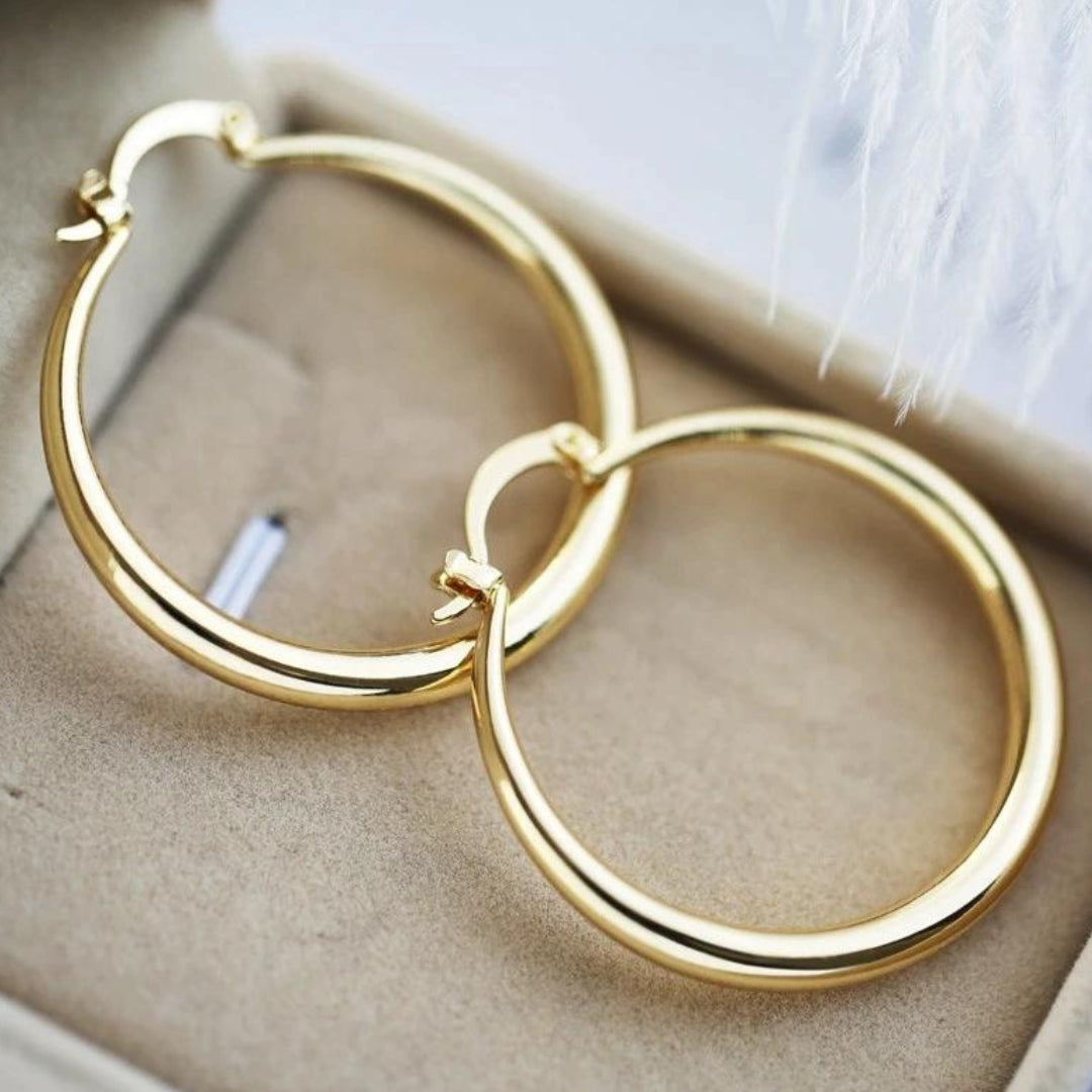 Lustre - Large Gold Hoop Earrings 0