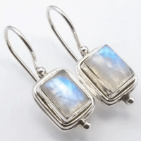 Lustre - Square Moonstone Earrings 0