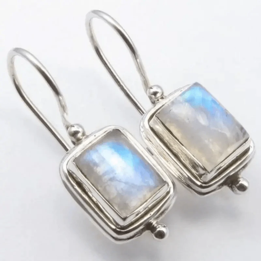 Lustre - Square Moonstone Earrings 0