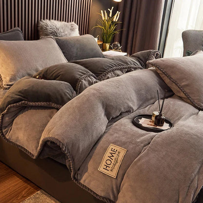 Luxurious Velvet Fleece Duvet Cover Set - PlushHaven 2