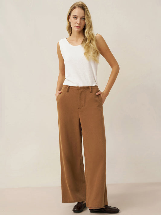 Lyocell Linen Drawstring Straight Leg Pants RACHEL 5