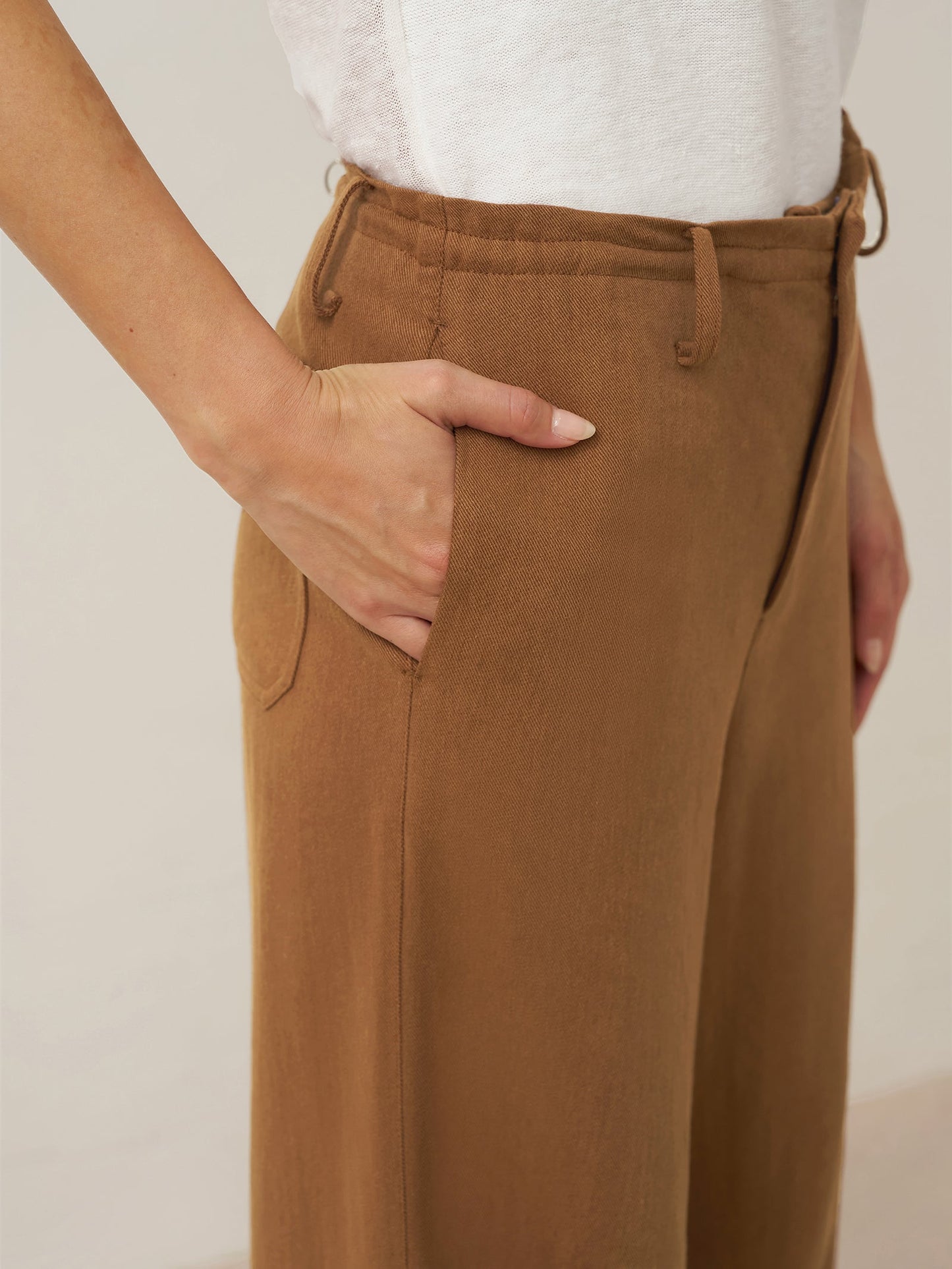 Lyocell Linen Drawstring Straight Leg Pants RACHEL 7