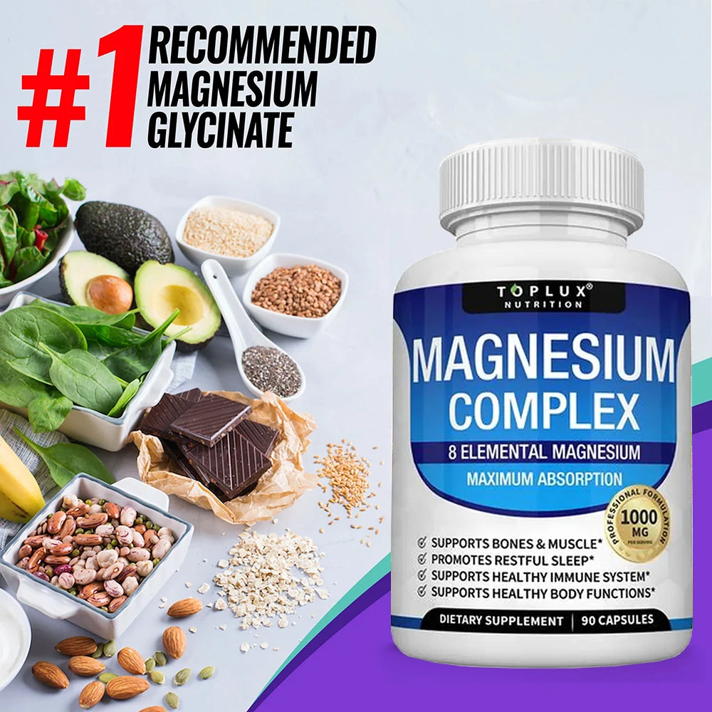 Magnesium Complex Supplement for Sleep Support with 1000MG Glycinate & Citrate Blend 0