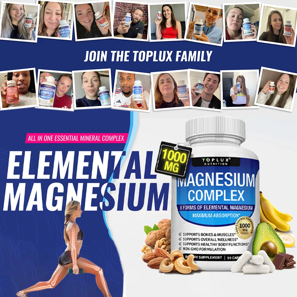 Magnesium Complex Supplement for Sleep Support with 1000MG Glycinate & Citrate Blend 1