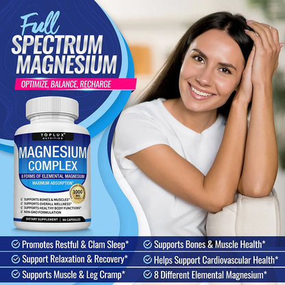 Magnesium Complex Supplement for Sleep Support with 1000MG Glycinate & Citrate Blend 4