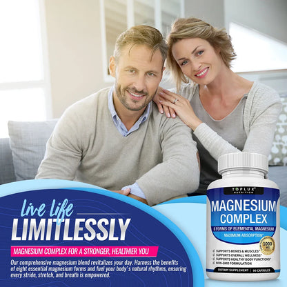 Magnesium Complex Supplement for Sleep Support with 1000MG Glycinate & Citrate Blend 5