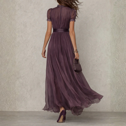Marianne | Lace Trim Chiffon Maxi Dress 1